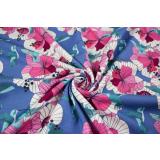 Baumwolle JERSEY Stoff Baumwolljersey Blumen Sommer Blüten Kolibri Floral flower
